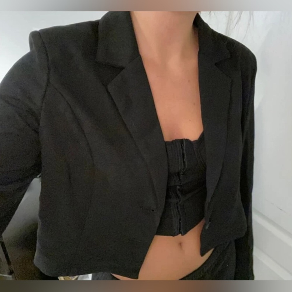 Black SHEIN cropped blazer